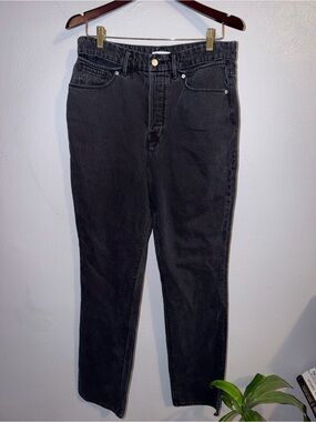 Good American Black Straight-Leg Jeans